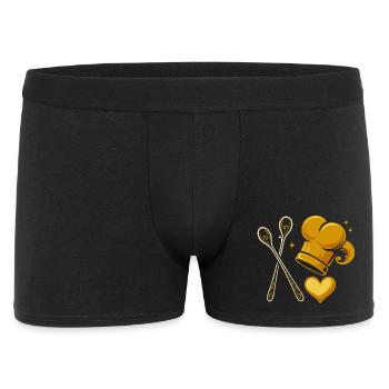 Golden chef's hat with wooden spoons - Men's Boxer Shorts - black - Front