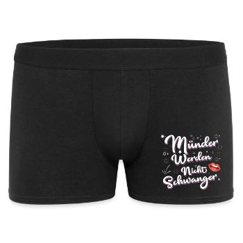 Münder Werden Nicht Schwanger Schriftzug - Männer Boxer Shorts - Schwarz - Vorne