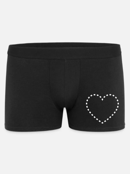 Heart of dotted lines - Men's Boxer Shorts - black