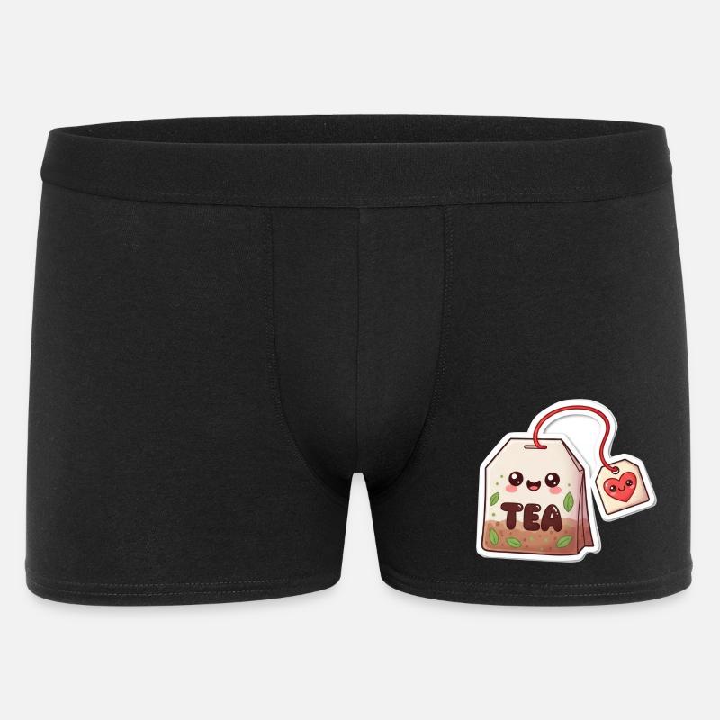 Kawaii Teebeutel Herzdesign - Männer Boxer Shorts - Schwarz