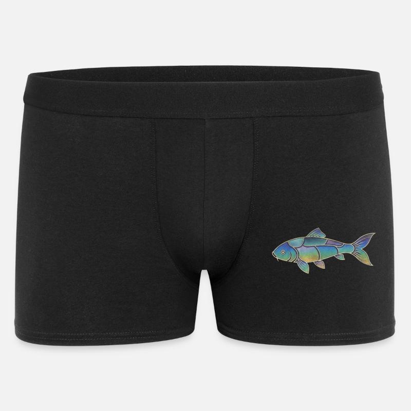 Gradient Pattern Iridescent Koi Fish - Men's Boxer Shorts - black