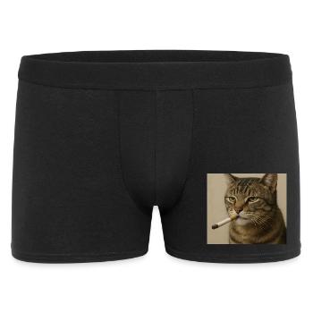 Smoking Cat Generation Z Meme Cat Smoking - Men's Boxer Shorts - black - Front