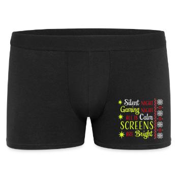 Silent Night Gaming Night All Calm Screens Bright - Men's Boxer Shorts - black - Front