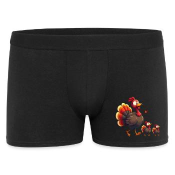 Bébé dinde de Thanksgiving - Boxer Homme - noir - Devant