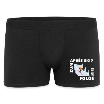 Pour l’après-ski ? Suivez-moi! – Hüttengaudi Spruch - Boxer Homme - noir - Devant