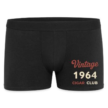 Vintage 1964 Cigar Club Retro Geburtsjahr Geschenk - Männer Boxer Shorts - Schwarz - Vorne