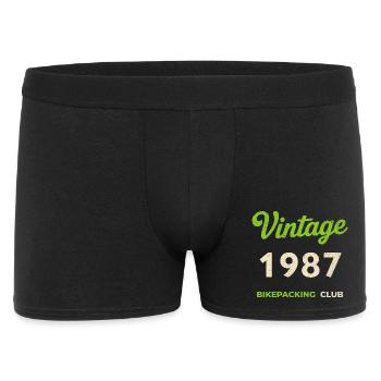Vintage 1987 – Bikepacking Club Retro Birth Year - Men's Boxer Shorts - black - Front