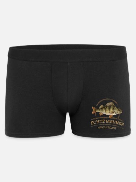 Real Men – Fishing Self Perch - Men's Boxer Shorts - black