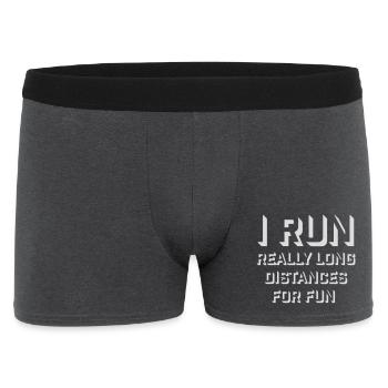 I Run Really Long Distances For Fun Marathon Sport - Men's Boxer Shorts - charcoal grey - Front