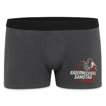 Räderwechsel Samstag Team 1 - Männer Boxer Shorts - Anthrazit - Vorne
