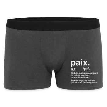 Paix Définition Style Dictionnaire - Boxer Homme - charbon - Devant