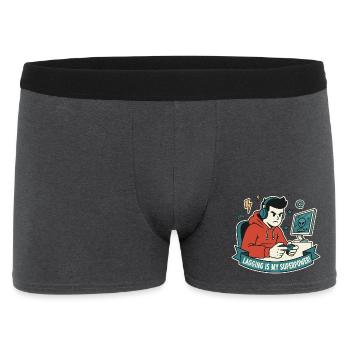 Le lag est mon super-pouvoir - Boxer Homme - charbon - Devant