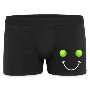 Pickleball Happy Face - Männer Boxer Shorts - Schwarz - Vorne