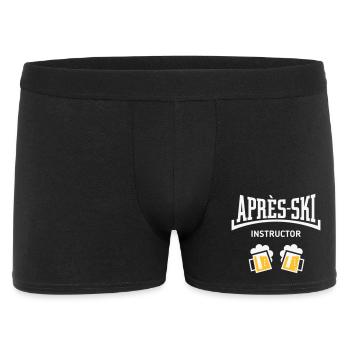 Après-Ski Instructor (Bier Apres Ski Konkav NEG2C) - Männer Boxer Shorts - Schwarz - Vorne