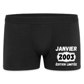 Januar 2003 Limited Edition Jubiläum - Männer Boxer Shorts - Schwarz - Vorne