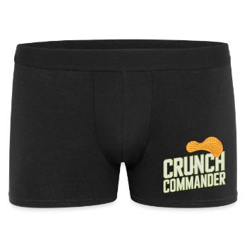  Crunch Commander Knabber Chips Fan Snack - Männer Boxer Shorts - Schwarz - Vorne