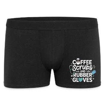 Coffee scrubs and rubber gloves - Men's Boxer Shorts - black - Front