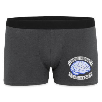 Cognitive Dissonance Is A Hell Of A Drug Saying - Men's Boxer Shorts - charcoal grey - Front