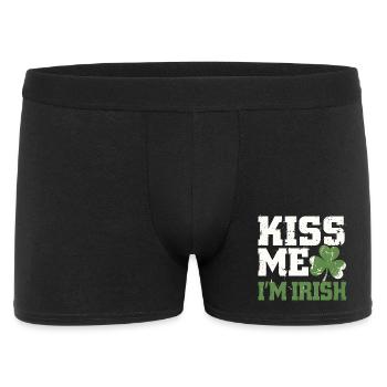 Kiss Me I'm Irish Shamrock - Men's Boxer Shorts - black - Front