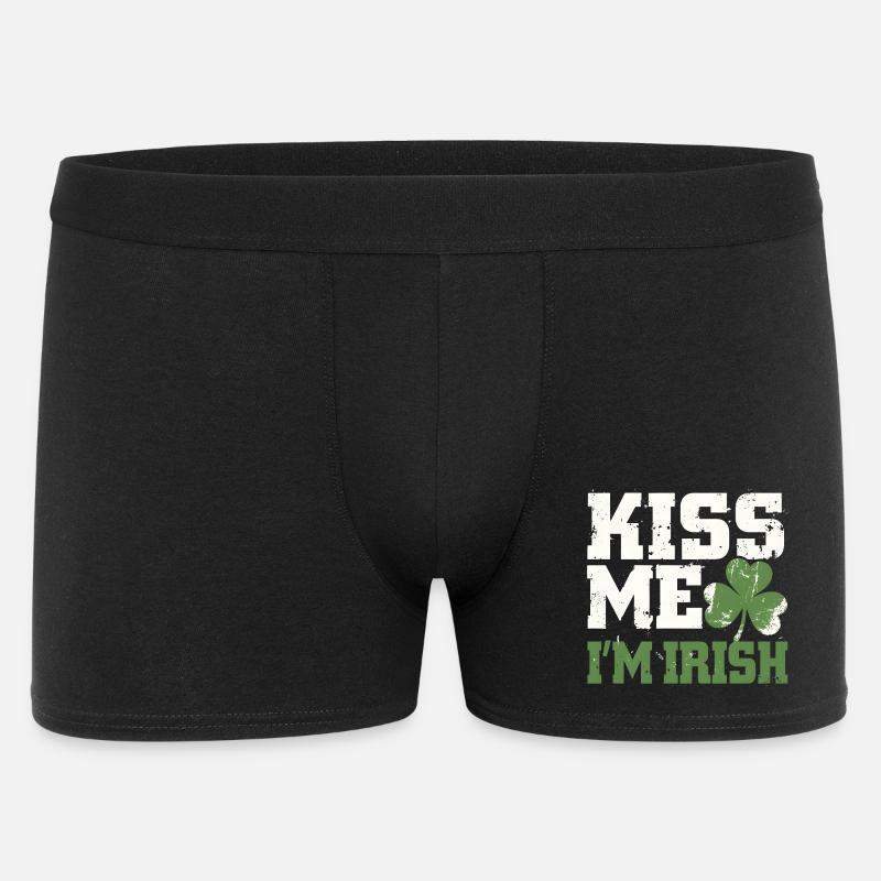 Embrasse-moi, je suis Irish Shamrock - Boxer Homme - noir