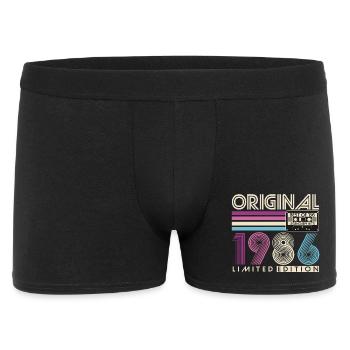 1986 Jahrgang 40. Geburtstag Retro Geschenk - Männer Boxer Shorts - Schwarz - Vorne