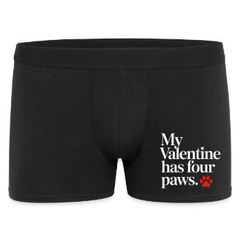 My Valentine Has Four Paws Shirt – Cute Pet Lover  - Men's Boxer Shorts - black - Front