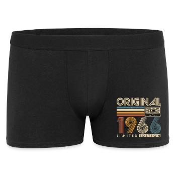 60. Geburtstag 1966 Jahrgang geboren Retro - Männer Boxer Shorts - Schwarz - Vorne