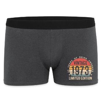 53 Year Old Vintage 1973 Limited Edition 53rd Bday - Men's Boxer Shorts - charcoal grey - Front