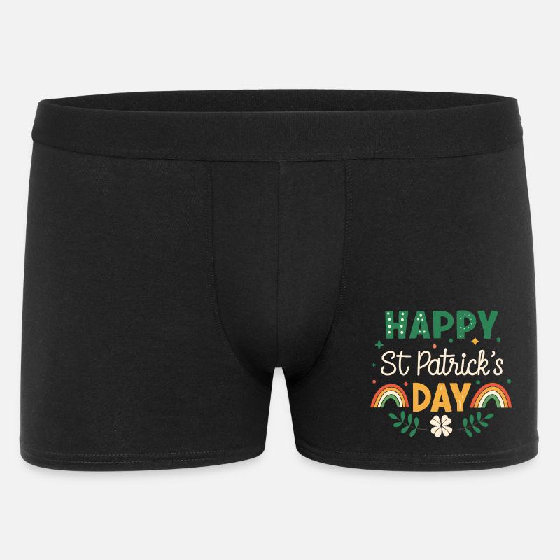 Frohen St. Patrick's Day Regenbogen - Männer Boxer Shorts - Schwarz