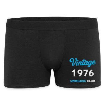 Vintage 1976 – Swimming Club Retro Geburtsjahr - Männer Boxer Shorts - Schwarz - Vorne