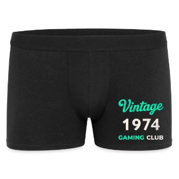 Vintage 1974 – Gaming Club Retro Birth Year - Men's Boxer Shorts - black - Front
