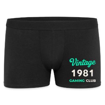 Vintage 1981 – Gaming Club Retro Birth Year - Men's Boxer Shorts - black - Front