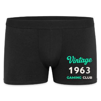 Vintage 1963 – Gaming Club Retro Birth Year - Men's Boxer Shorts - black - Front