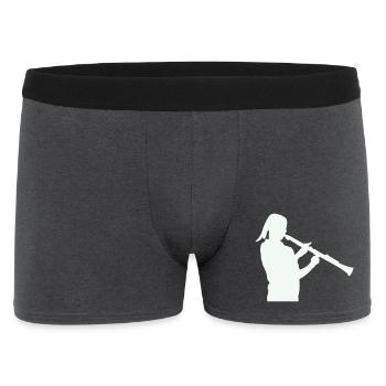 Silhouette with clarinet - Men's Boxer Shorts - charcoal grey - Front