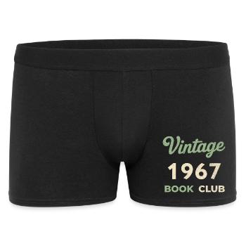 Vintage 1967 Book Club Retro Geburtsjahr Geschenk - Männer Boxer Shorts - Schwarz - Vorne