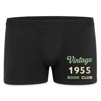 Vintage 1955 Book Club Retro Geburtsjahr Geschenk - Männer Boxer Shorts - Schwarz - Vorne
