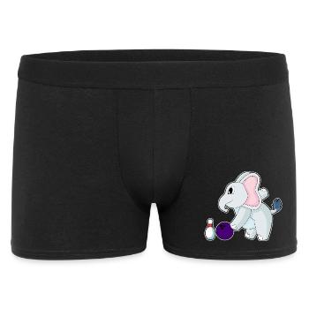 Elefant Bowling Bowlingkugel Pin - Männer Boxer Shorts - Schwarz - Vorne