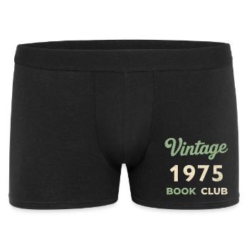 Vintage 1975 Book Club Retro Geburtsjahr Geschenk - Männer Boxer Shorts - Schwarz - Vorne