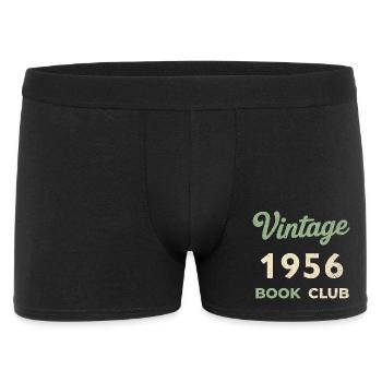 Vintage 1956 Book Club Retro Geburtsjahr Geschenk - Männer Boxer Shorts - Schwarz - Vorne
