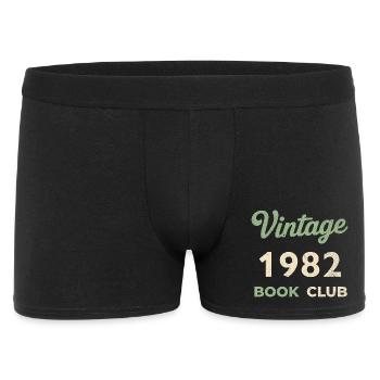 Vintage 1982 Book Club Retro Geburtsjahr Geschenk - Männer Boxer Shorts - Schwarz - Vorne