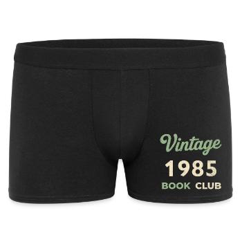 Vintage 1985 Book Club Retro Geburtsjahr Geschenk - Männer Boxer Shorts - Schwarz - Vorne