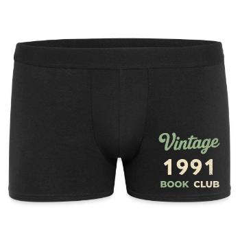 Vintage 1991 Book Club Retro Birth Year Gift - Men's Boxer Shorts - black - Front