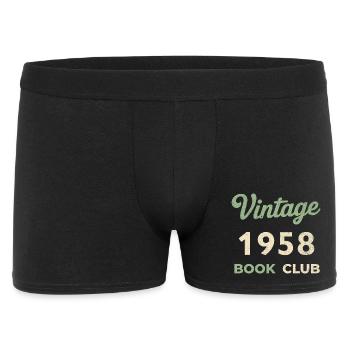 Vintage 1958 Book Club Retro Geburtsjahr Geschenk - Männer Boxer Shorts - Schwarz - Vorne