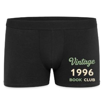 Vintage 1996 Book Club Retro Geburtsjahr Geschenk - Männer Boxer Shorts - Schwarz - Vorne