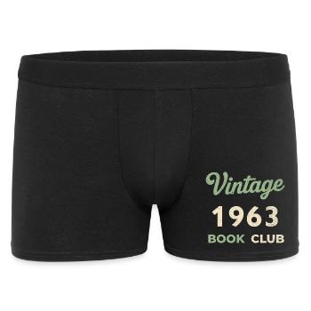 Vintage 1963 Book Club Retro Geburtsjahr Geschenk - Männer Boxer Shorts - Schwarz - Vorne