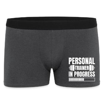 Powerlifting Bodybuilder Personal Trainer Progress - Men's Boxer Shorts - charcoal grey - Front