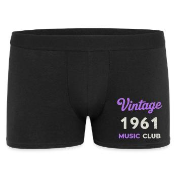 Vintage 1961 Music Club Retro Geburtsjahr Jahrgang - Männer Boxer Shorts - Schwarz - Vorne