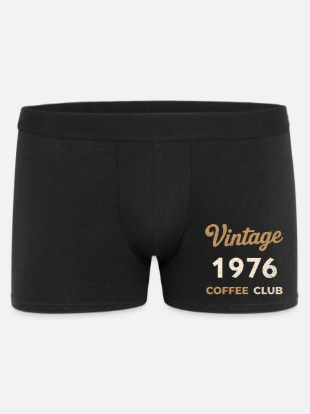 Vintage 1976 – Coffee Club Retro Geburtsjahr - Männer Boxer Shorts - Schwarz