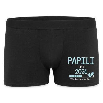Papili en 2026 Cadeau Futur papy  - Boxer Homme - noir - Devant
