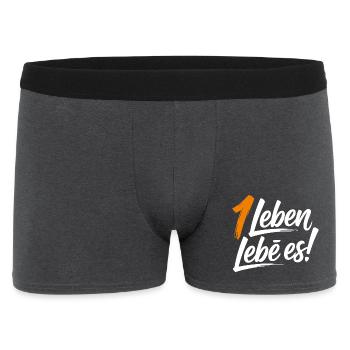 Ein Leben lebe es! - Männer Boxer Shorts - Anthrazit - Vorne